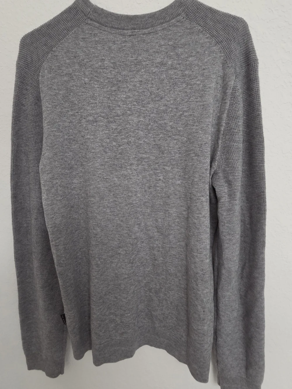 Ted Baker Men's Grey Textured Crewneck Sweater